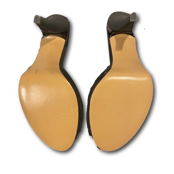 Nine West Black Peep Toe Pumps Shoes w Sexy Bow NEW- SIZE 10 - Picture 3 of 4